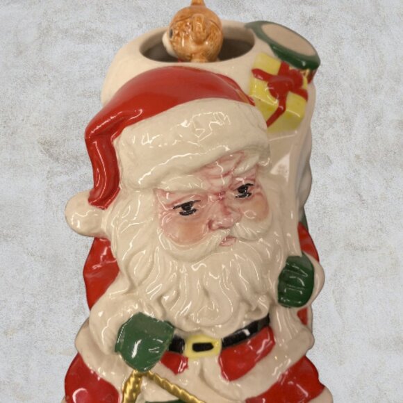 SANTA MUSIC BOX -- Vintage, Santa and Sleigh, Teddy Bear Moves Up/Down, Musical - Picture 4 of 11